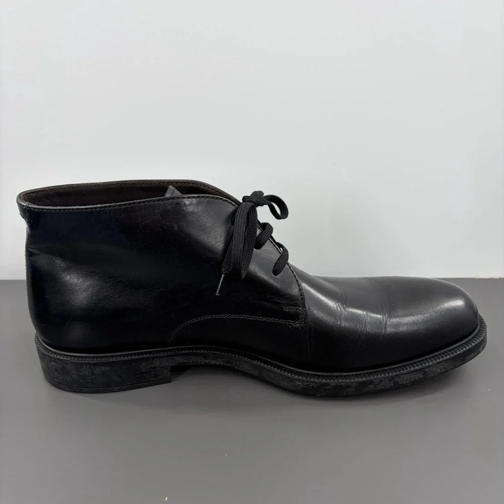 Fratelli Rossetti Mens Black Leather Chukka Ankle Boots Lace-Up Made In Italy 9M